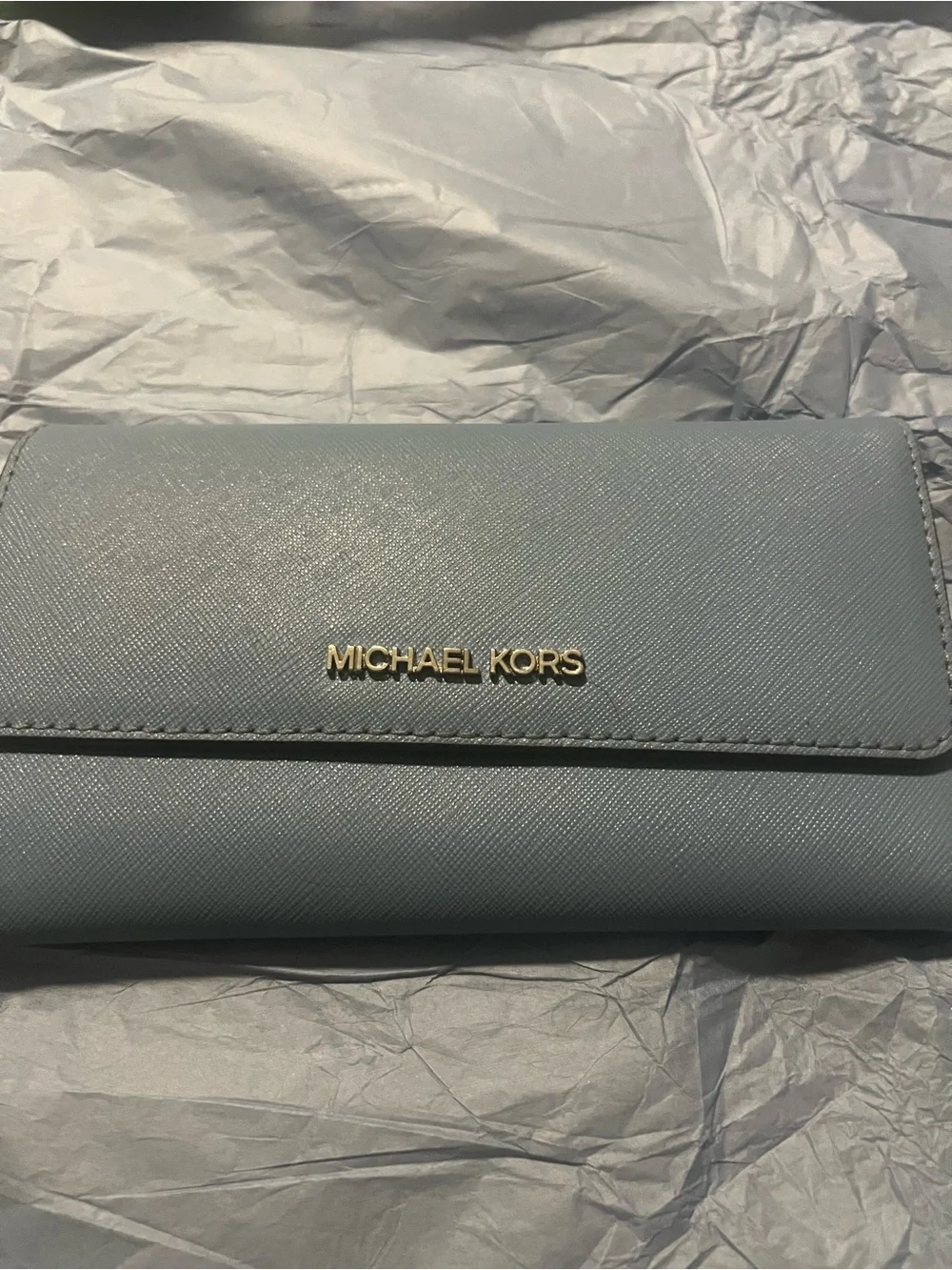 Michael Kors Jet Set Travel Large Trifold Wallet – French Blue